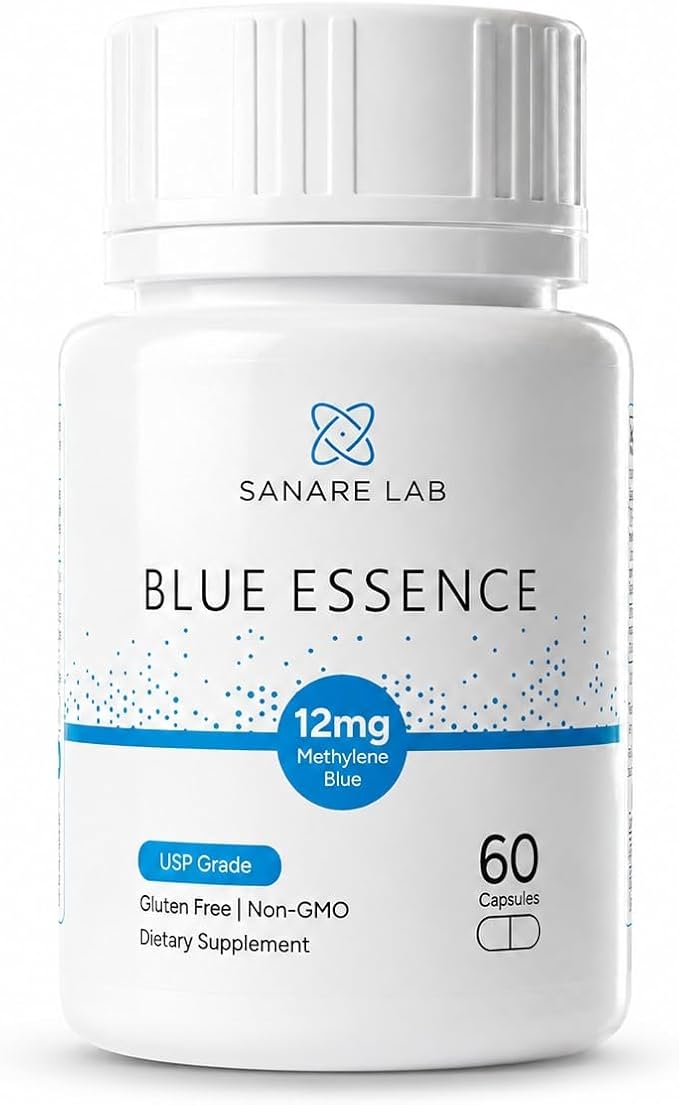 Sanare Lab Blue Essence — Methylene Blue 12 mg, USP Grade, 60 capsules