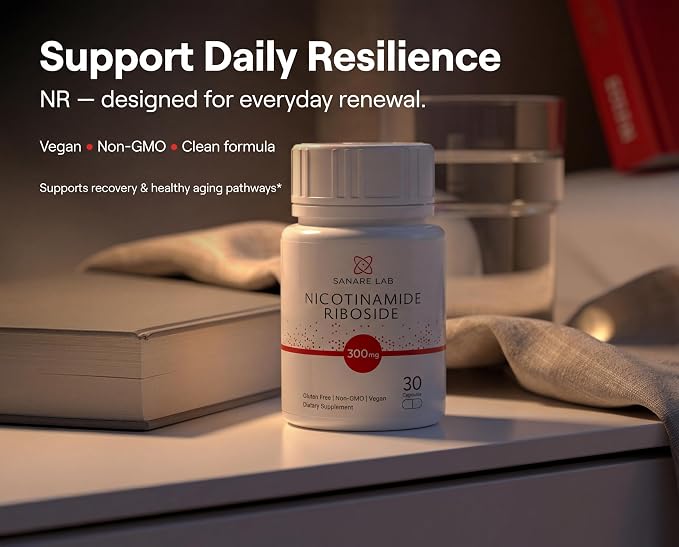Support daily resilience — NR, designed for everyday renewal. Vegan, non-GMO, clean formula. Supports recovery and healthy aging pathways